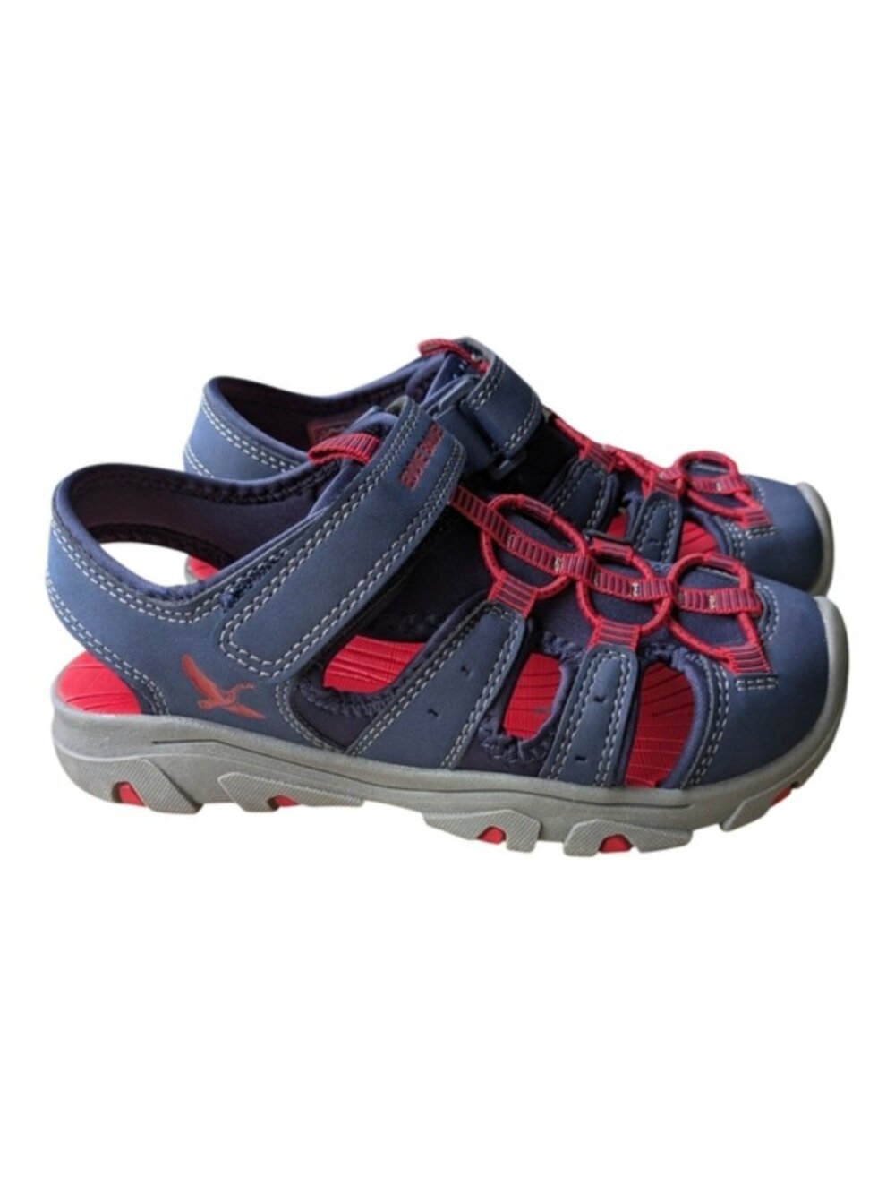 NWT Eddie Bauer Kids Navy and Red Active Adventure Sandals Size 2